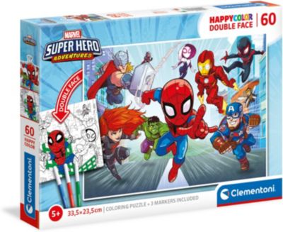 Puzzle 60 Teile Happy Color Double Face Marvel Superhero