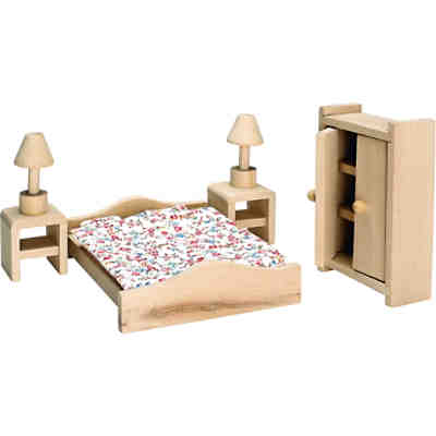 Puppenhausmöbel aus Holz - Schlafzimmer
