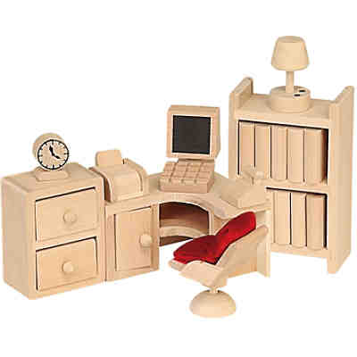 Puppenhausmöbel aus Holz - Arbeitszimmer