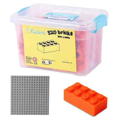 Bausteine Box-Set mit 520 Steinen + Platte + Box, 100% Kompatibel LEGO®, Sluban, Papimax, Q-Bricks und mehr Steckbausteine