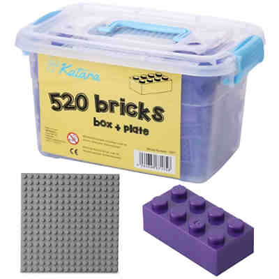 Bausteine Box-Set mit 520 Steinen + Platte + Box, Sluban, Papimax, Q-Bricks und mehr Steckbausteine
