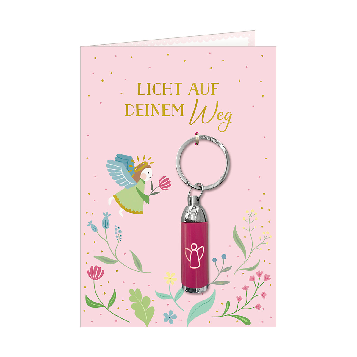 Coppenrath Verlag Grußkarte Licht auf deinem Weg Engel inkl. Taschenlampe
