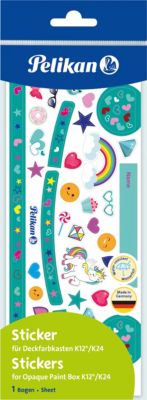Sticker für Deckfarbkasten K12 & K24 Mädchenmotive, wasserfest