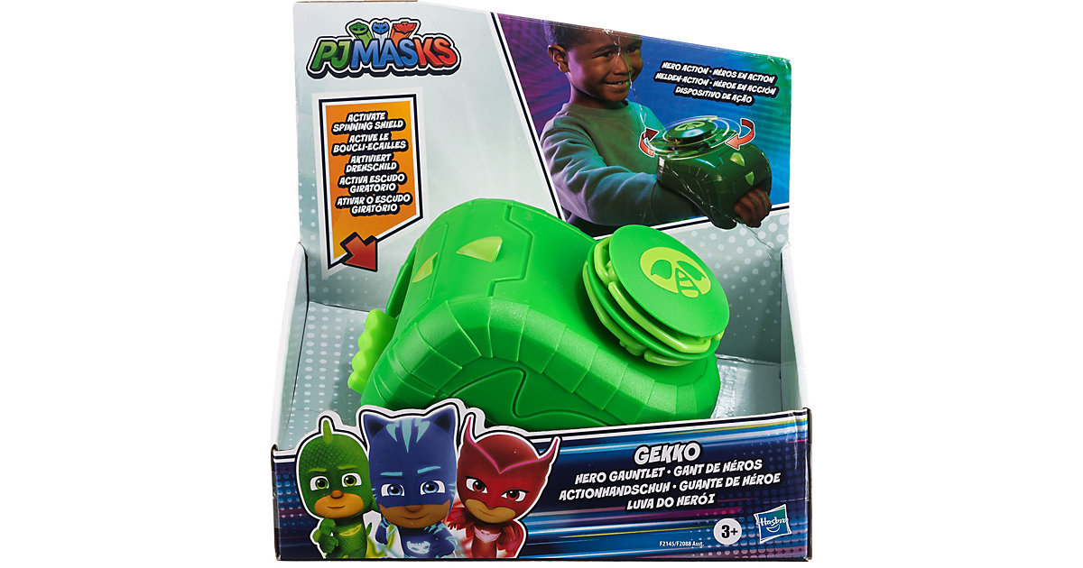 Spielzeug/Kostüme: Hasbro PJ Masks Actionhandschuh (Gecko), Vorschulspielzeug, Gecko-Kostümspielzeug zum Verkleiden mit Drehschild für Kinder ab 3 Jahren
