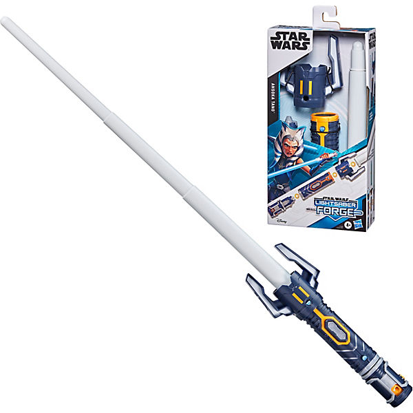 Star Wars Lightsaber Forge Ahsoka Tano ausfahrbares weißes Lichtschwert, anpassbares Rollenspielzeug für Kids ab 4