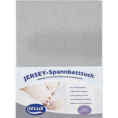 Jersey Spannlaken, weiß/grau, 40 x 90 cm, 2er Pack