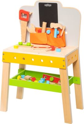 Werkbank Deluxe aus Holz Kinderwerkzeug Kinderwerkbank Werkzeug für Kinder Neu 