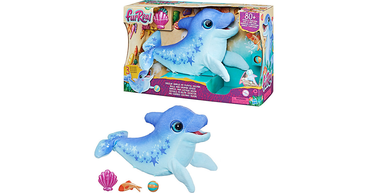 Spielzeug: Hasbro furReal Dimples, mein lustiger Delfin, 80+ Geräusche und Reaktionen, interaktives Spielzeug, elektronisches Tierchen Kinder ab 4