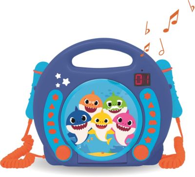 Baby Shark CD Player mit 2 Mikrofonen, LEXIBOOK myToys