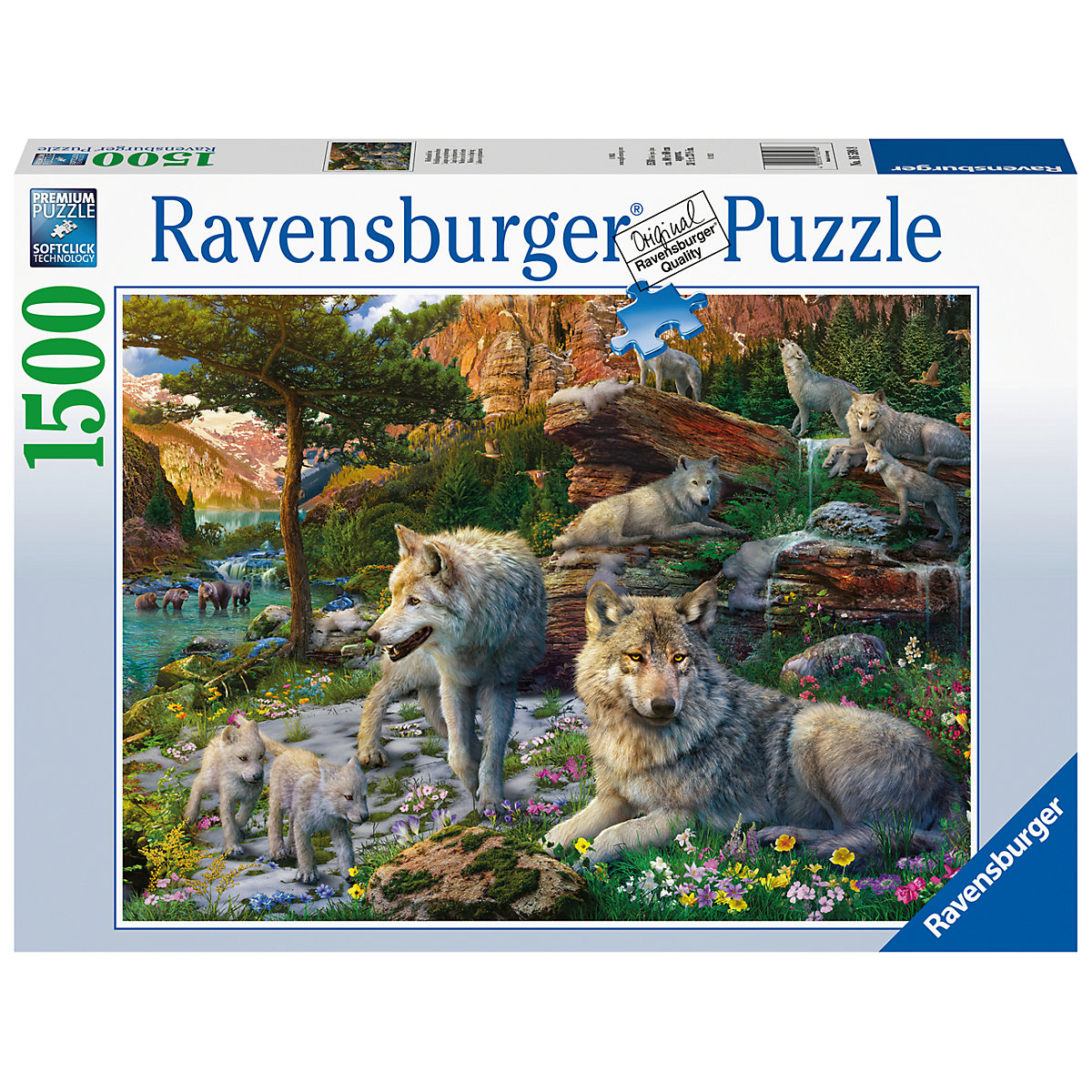 Ravensburger Puzzle 1500 Teile Wolfsrudel im Frühlingserwachen GU9428