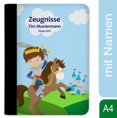 CreaDesign Zeugnismappe / Dokumentemappe mit Name personalisiert Ritter