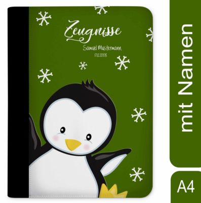 Zeugnismappe Dokumentemappe Mit Name Personalisiert Pinguin Grun Creadesign Mytoys