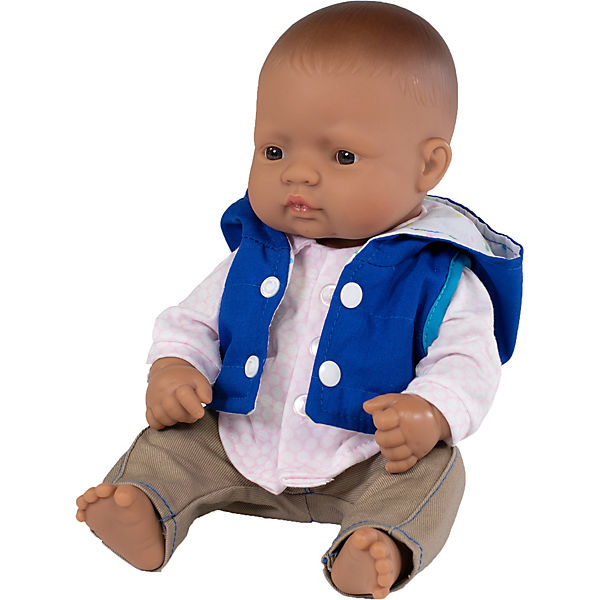 Babypuppe Lateinamerikanischer Junge + Kleidung, 32 cm