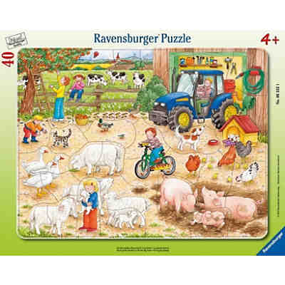 Rahmen-Puzzle, 40 Teile, 32,5x24,5 cm, Auf dem großen Bauernhof