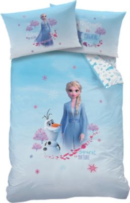 BrandMac ApS Disney´s Die Eiskönigin 2 Baby-Bettwäsche-Set 2-teilig 100% Baumwolle Bettbezug 100x135 Kissenbezug 40x60 ELSA und Anna Klein-Kinderbettwäsche 