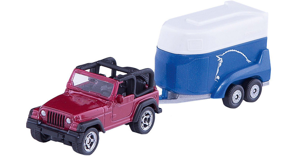 Spielzeug: SIKU SIKU 1651 Jeep mit Pferdeanhänger