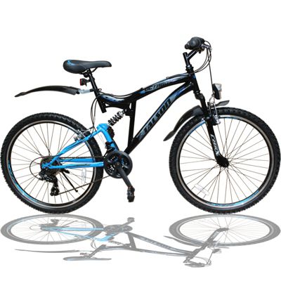 26 Zoll Fahrrad MTB Mountainbike Schutzblech SET schwarz blau für 24 Zoll 