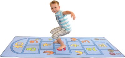 Teppich Hpfespiel, 95 x 200 cm blau
