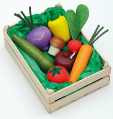 Stiege mit Gemüse 11 Teile Lebensmittel für den Kaufmannsladen 