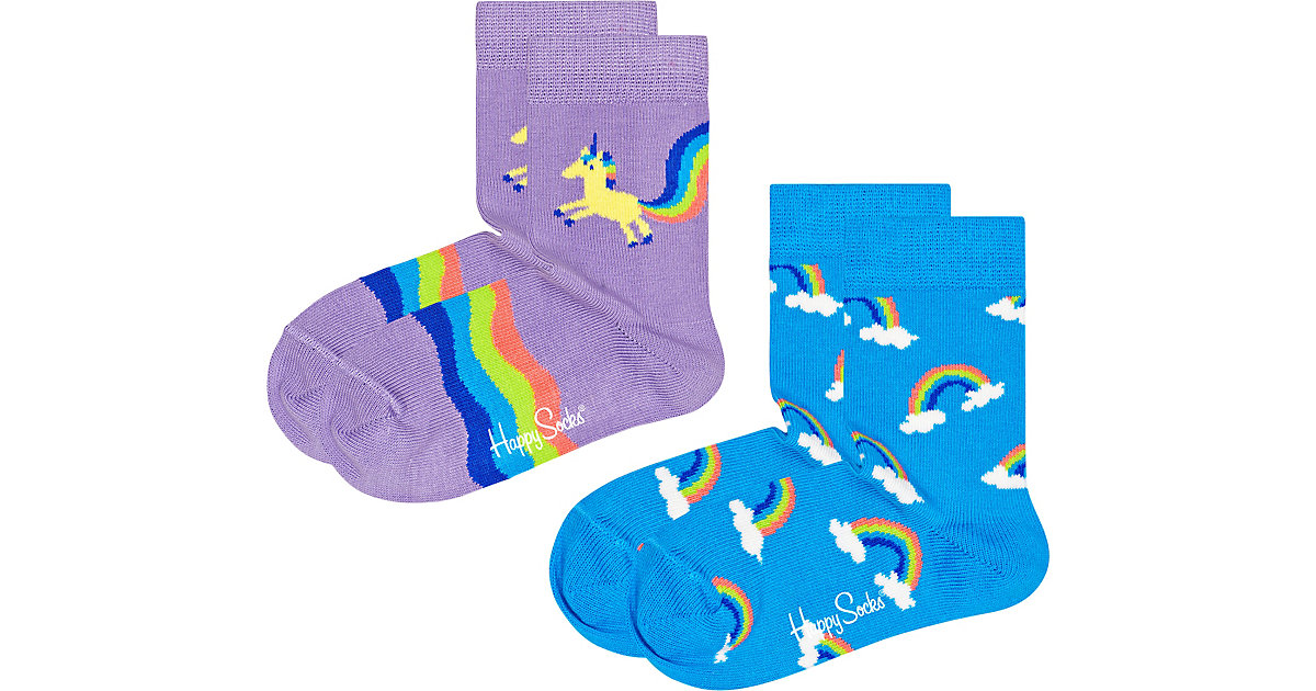 Socken RAINBOW Doppelpack  fuchsia-kombi Gr. 24-26 Mädchen Kleinkinder