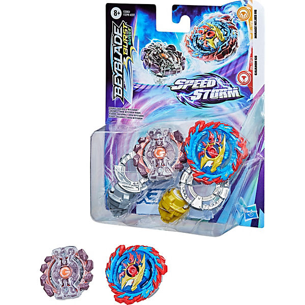 Beyblade Burst Surge Speedstorm Mirage Helios H6 und Gaianon G6 Kreisel Doppelpack – 2 Battle Kreisel, Spielzeug für Kinder ab 8 Jahren