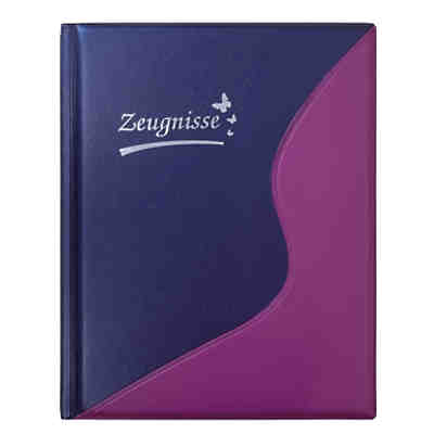 Ringbuch/Zeugnismappe A4 violett, wattiertes Cover, inkl. 12 Klarsichtfolien