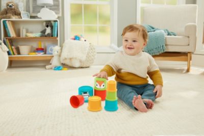 Mattel Fisher-Price Bunte Stapelwürfel Baby Kinder Sortier Stapel Steckspielzeug 