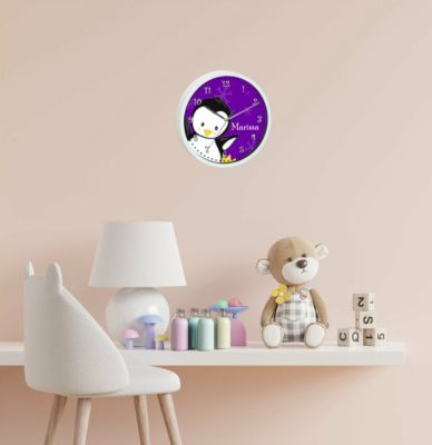 CreaDesign Wanduhr Kinder Personalisiert – Mit Name & Traum Motiv | 19,5 Cm Weiß