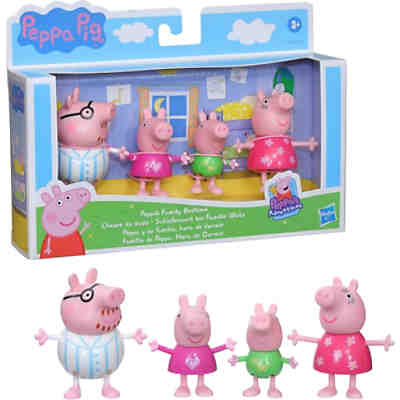 Peppa Pig Peppa’s Adventures Schlafenszeit bei Familie Wutz, Figuren 4er-Pack Spielzeug, 4 Figuren der Familie Wutz in Schlafanzügen, ab 3 Jahren