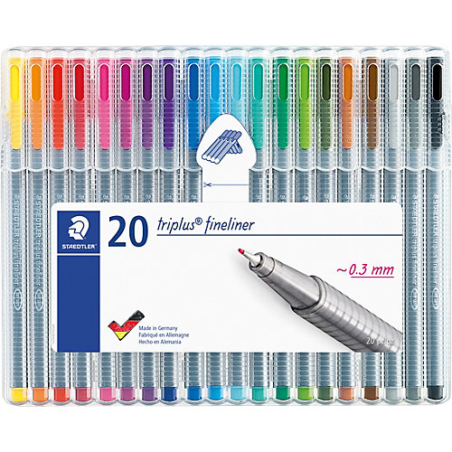 Набор фломастеров Triplus Сolor, 20 цветов, трехгранные, яркие цвета от Staedtler