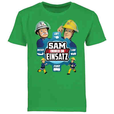 Feuerwehrmann Sam Jungen - Jungen Kinder T-Shirt - Sam - Immer im Einsatz - blau - T-Shirts für Jungen