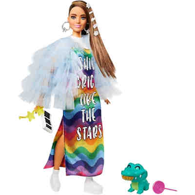 Barbie Extra Puppe mit Regenbogen-Kleid