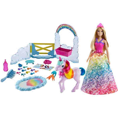 Barbie Dreamtopia Prinzessin Puppe inkl. Einhorn mit Farbwechsel, Set