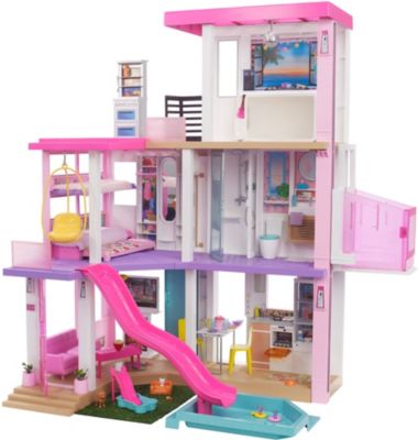 Großes Holz Puppenhaus Barbiehaus Traumhaus Puppenstube Set mit Möbeln Villa 