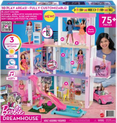 Traumvilla Puppenhaus Barbie Dreamhouse Pool Rutsche Etagen Mödchen spielen rosa 