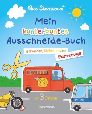 Image of Buch - Mein kunterbuntes Ausschneidebuch - Fahrzeuge. Ausschneiden, ausmalen, kleben. Ein Bastelbuch ab 3 Jahren