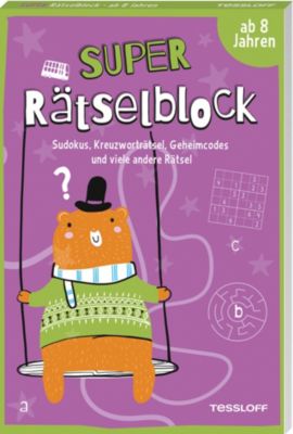 Image of Buch - Super Rätselblock ab 8 Jahren.Sudokus, Kreuzwörträtsel, Geheimcodes und viele andere Rätsel