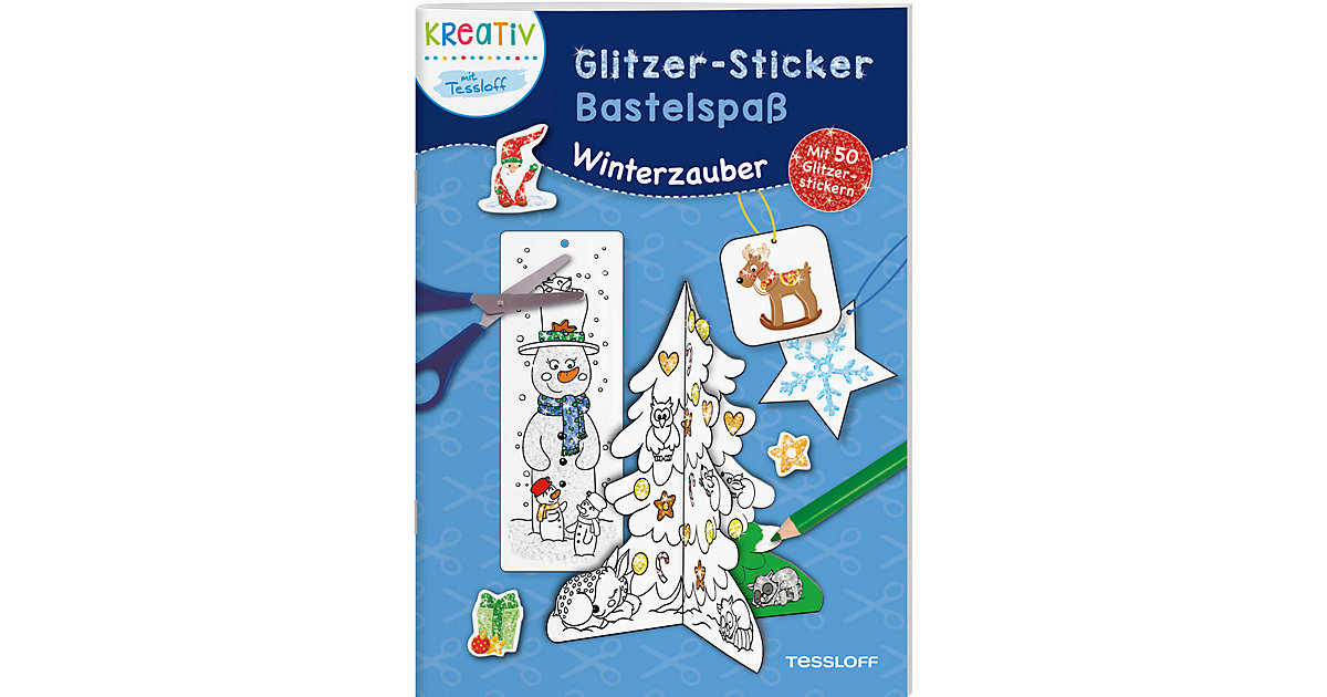 Spielzeug: Tessloff Verlag Buch - Glitzer-Sticker Bastelspaß. Winterzauber