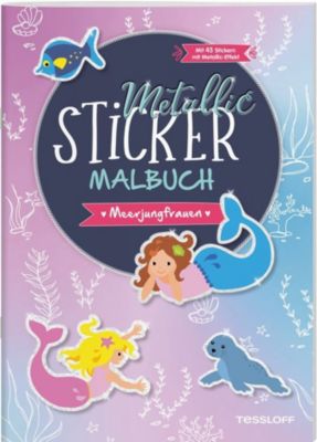 Image of Buch - Metallic-Sticker Malbuch. Meerjungfrauen