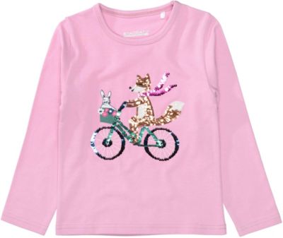 Langarmshirt für Mädchen, Pailletten