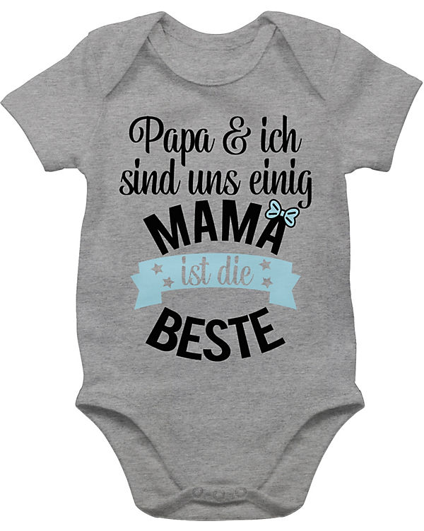 Baby Babybody Body Strampler Muttertag Vatertag Geschenk Mama Papa Spruch