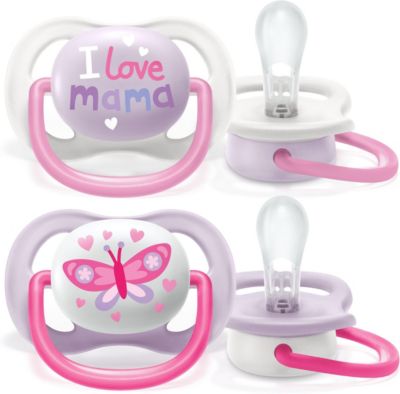 Schnuller 2er Pack Ultra Air Collection Happy 0-6 M - SCF080/02 - Collection Happy - Mama Butterfly