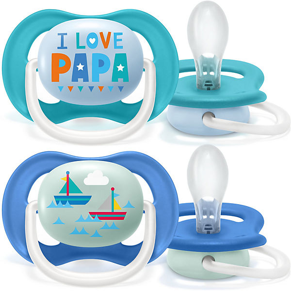 Schnuller 2er Pack Ultra Air Collection Happy 6-18 M - SCF080/03 - Collection Happy - Papa Boat