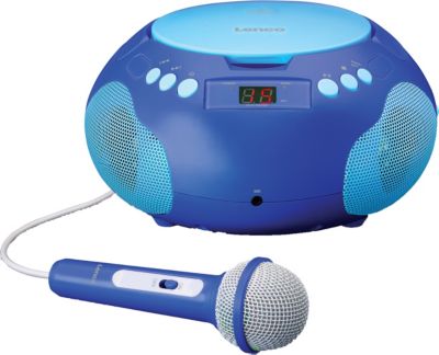 Boombox mobile Karaokeanlage CD Player USB MP3 Lautsprecher Handmikrofon türkis 