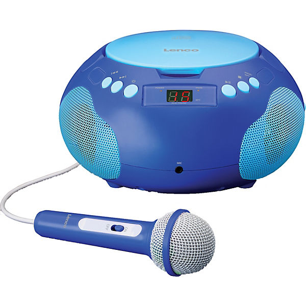 SCD-620  Blue Kinder-Boombox mit CD, Mikrofon + Aufkleber