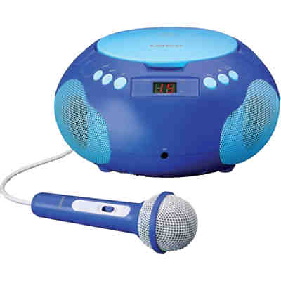SCD-620  Blue Kinder-Boombox mit CD, Mikrofon + Aufkleber
