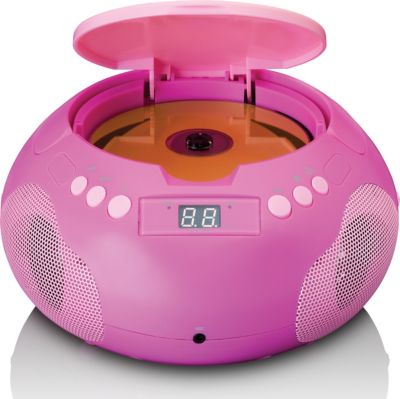 Lenco SCD-620  Pink Kinder-Boombox mit CD Mikrofon + Aufkleber UB8496