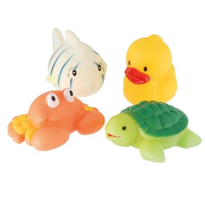 Badespielzeug Baby 4er Set Tiere Wasserspielzeug Badewannenspielzeug Badeente 