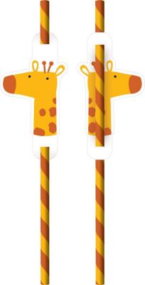 Amscan 8 Trinkhalme Get Wild Papier 19 7 cm