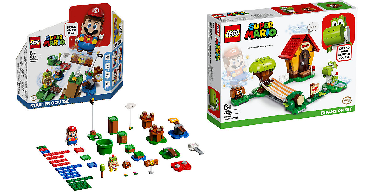 Spielzeug: Lego Super Mario 2er Set: 71360 Abenteuer mit Mario - Starterset + 71367 Marios Haus und Yoshi - Erweiterungsset bunt